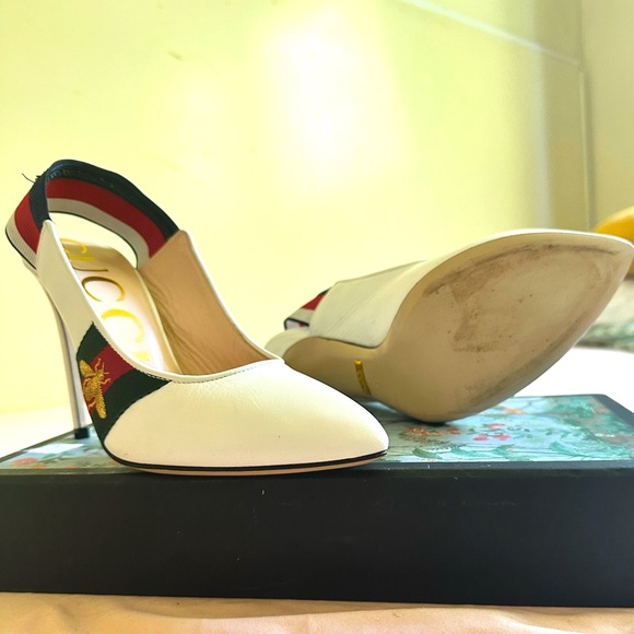 Gucci white slingback leather pumps. Worn once (indoors!) - Picture 9 of 13